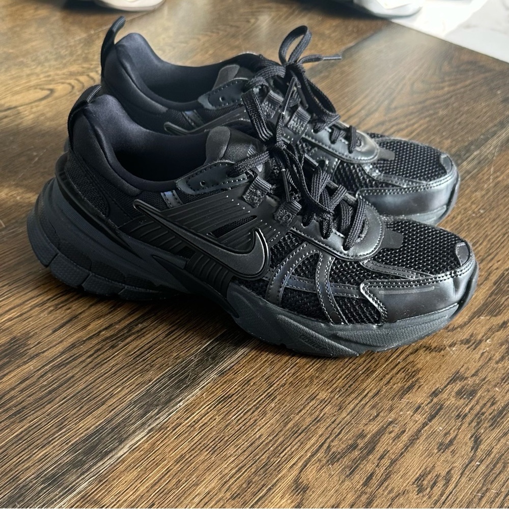 Nike Women's All-Black Mesh & Leather Sneakers